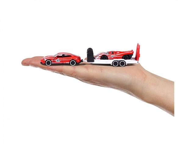 MAJORETTE - PORSCHE RACE TRAILER - TAYCAN TURBO S + PORSCHE 917