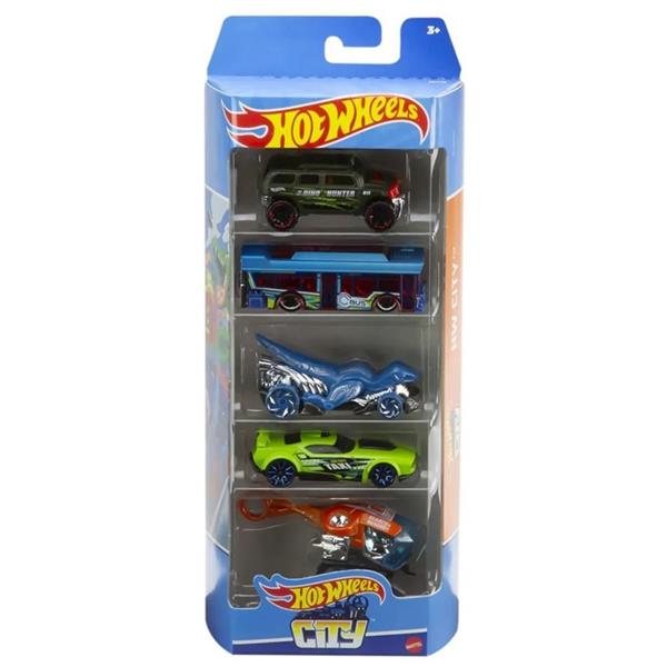 HOT WHEELS PACK 5 CARROS - HW CITY - HLY76