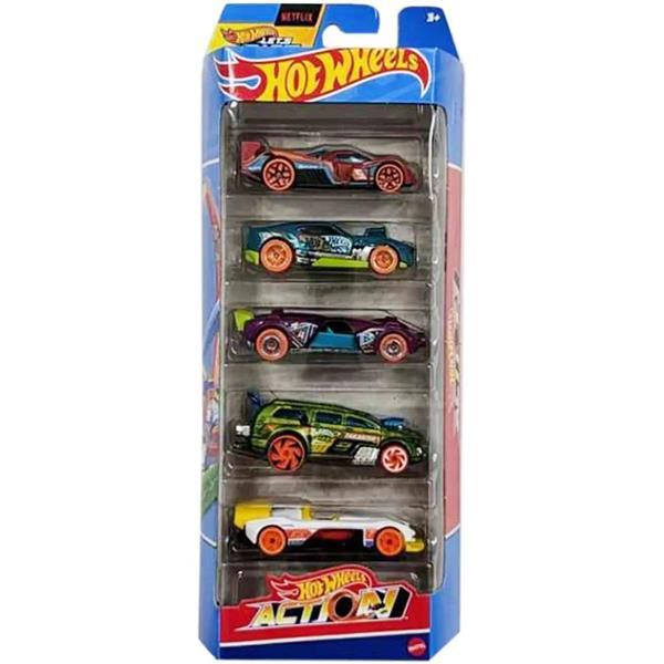 HOT WHEELS PACK 5 CARROS - HW ACTION - HTV45