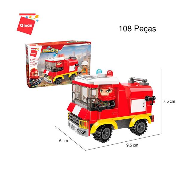 QMAN MINECITY BOMBEIRO AUTOBOMBA: BLOCOS SIMILAR LEGO