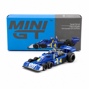 MINI GT - F1 TYRRELL P34 #4 PATRICK DEPAILLER 1976 SWEDISH GP 2ND PLACE
