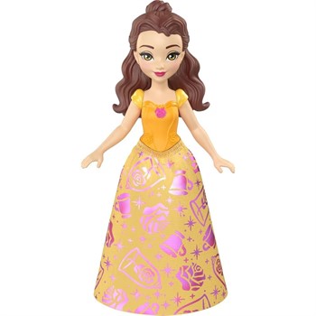 MINI BONECA DISNEY PRINCESAS - BELLA (VESTIDO AMARELO)  - 9cm