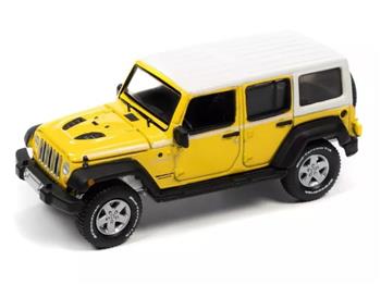 1/64 AUTO WORLD 2017 JEEP JK WRANGLER CHIEF - AMARELO/BRANCO