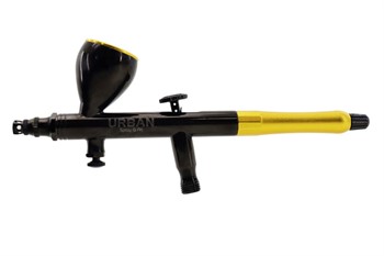AEROGRAFO PROFISSIONAL URBAN - DUPLA ACAO BICO 0.3MM / 9ML - EDICAO ESPECIAL - PRETO E DOURADO