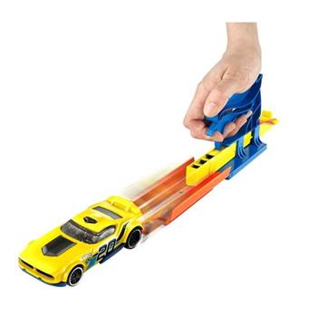 HOT WHEELS - LANÇADOR PORTÁTIL DE BOLSO COM CARRO (AZUL)