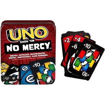 JOGO DE CARTAS UNO - SHOW EM NO MERCY - VERSÃO LATA DE METAL - ORIGINAL