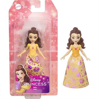 MINI BONECA DISNEY PRINCESAS - BELLA (VESTIDO AMARELO)  - 9cm