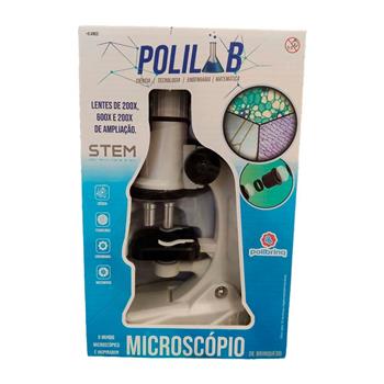 MICROSCÓPIO INFANTIL - STEM - POLIBRINQ - AUMENTA ATÉ 1200X