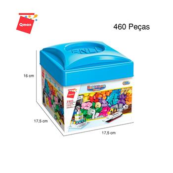 BLOCO DE MONTAR QMAN - CAIXA DE BLOCOS DE MONTAR - 460 PEÇAS