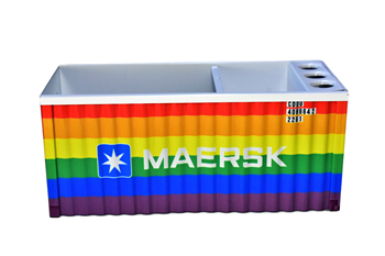 ORGANIZADOR DE MESA PORTA CANETA CONTEINER EM METAL - MAERSK LGBT