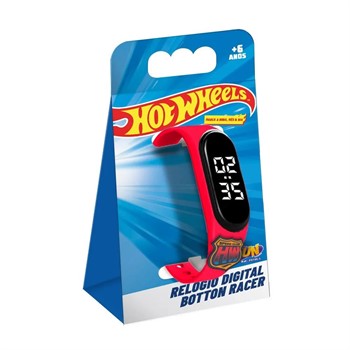 HOT WHEELS -  RELOGIO INFANTIL DIGITAL - BOTTON RACER