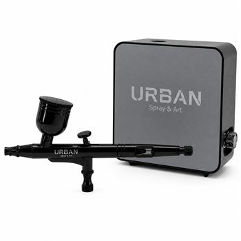 KIT  COMPLETO - MINI COMPRESSOR 12V + AEROGRAFO  PROFISSIONAL DUPLA ACAO  0.3mm - URBAN/EASYONLINE