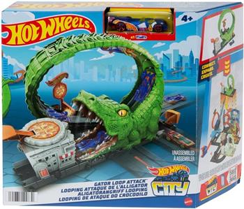 HOT WHEELS NEMESIS CROCODILO ATAQUE PIZZA LOOP - C/ CARRINHO