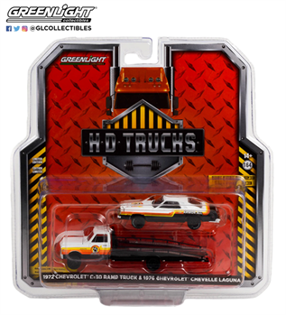 GREENLIGHT  - 1972 CHEVY C-30 COM RAMPA + 1976 CHEVROLET CHEVELLE LAGUNA - 1/64