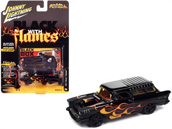 JOHNNY LIGHTNING - STREET FREAKS - 1957 CHEVY NOMAD AMARELO/VERMELHO - CHAMAS - 1/64