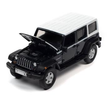 1/64 AUTO WORLD 2017 JEEP WRANGLER CHIEF RHINO - PRETO/BRANCO