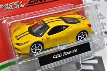 1/64 BBURAGO - RACE & PLAY - FERRARI 458 SPECIALE - AMARELA