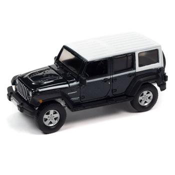 1/64 AUTO WORLD 2017 JEEP WRANGLER CHIEF RHINO - PRETO/BRANCO