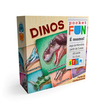 COOPER FUN - POCKET FUN -  JOGO MEMORIA STEM  DINOS