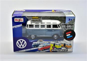 MINIATURA KOMBI AZUL MAISTO WEEKENDERS VOLKSWAGEN SAMBA C/ BAGAGEM 1/40