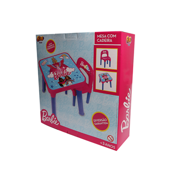 MESA DE ATIVIDADES COM CADEIRA DA BARBIE