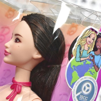 BARBIE FASHIONISTAS -  #246 COM VESTIDO ROSA DE ONCINHA