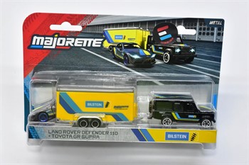 MAJORETTE  - RACING DELUXE TRAILER - LAND ROVER DEFENDER 110 + TOYOTA GR SUPRA