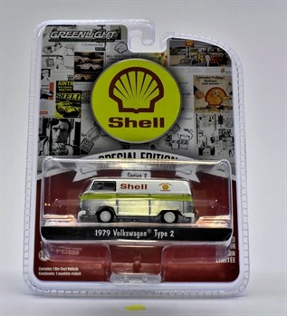 GREENLIGHT -  SPECIAL EDITION - 1979 VW KOMBI TYPE 2 PANEL VAN SHELL OIL  - RAW MACHINE