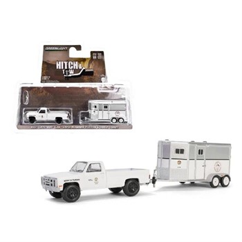 GREENLIGHT - HITCH & TOW - 1987 C-20 - LAPD  + TRAILER PARA ANIMAIS - 1/64
