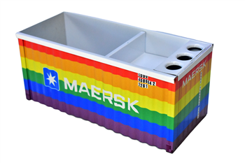 ORGANIZADOR DE MESA PORTA CANETA CONTEINER EM METAL - MAERSK LGBT