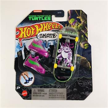 HOT WHEELS SKATE DE DEDO + TENIS - TARTARUGA NINJA DONATELLO