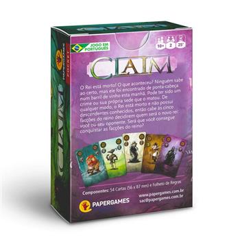 JOGO DE CARTAS - CLAIM - PAPERGAMES