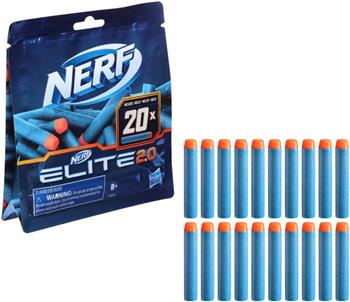 NERF ELITE 2.0 DARDOS ORIGINAIS AZUL/LARANJA 2O UNIDADES