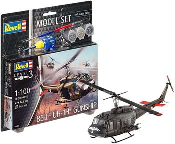 REVELL - 1/100 - BELL UH-1H GUNSHIP- MODEL SET - KIT INICIANTE