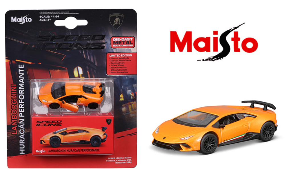LAMBORGHINI HURACÁN 1/64 MAISTO SPEED ICONS LARANJA