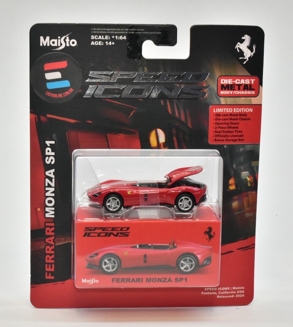 FERRARI MONZA SP1 1/64 MAISTO SPEED ICONS VERMELHA