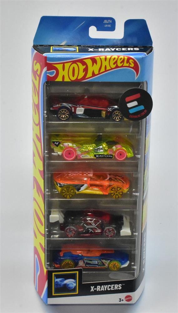HOT WHEELS 5 PACK X-RACERS - JBJ74 - CARRINHOS TRANSLÚCIDOS