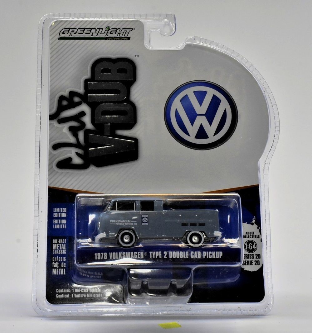 MINIATURA VW TYPE 2 1978 PICKUP CABINE DUPLA | GREENLIGHT V-DUB