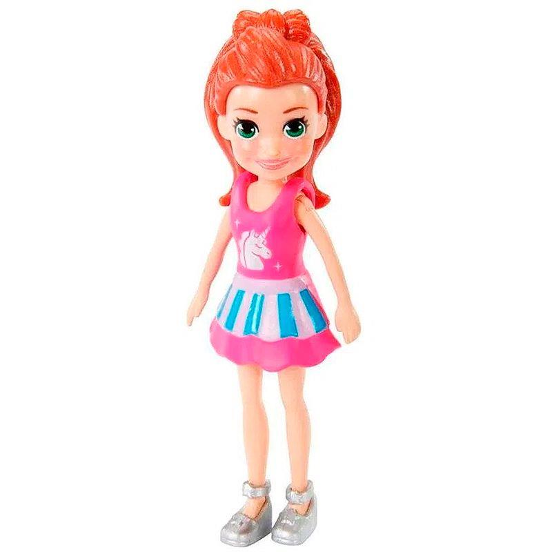 BONECA POLLY POCKET IMPULSE - LILA - VESTIDO ROSA - GKL32
