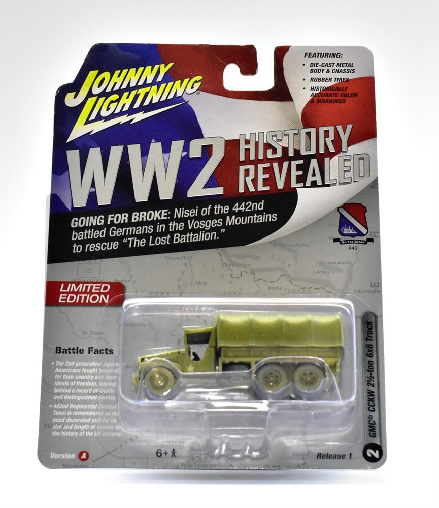 Johnny Lightning Bataille des Ardennes, 2e guerre mondiale, CCKW 6x6 GMC Tanker TT1190 - France