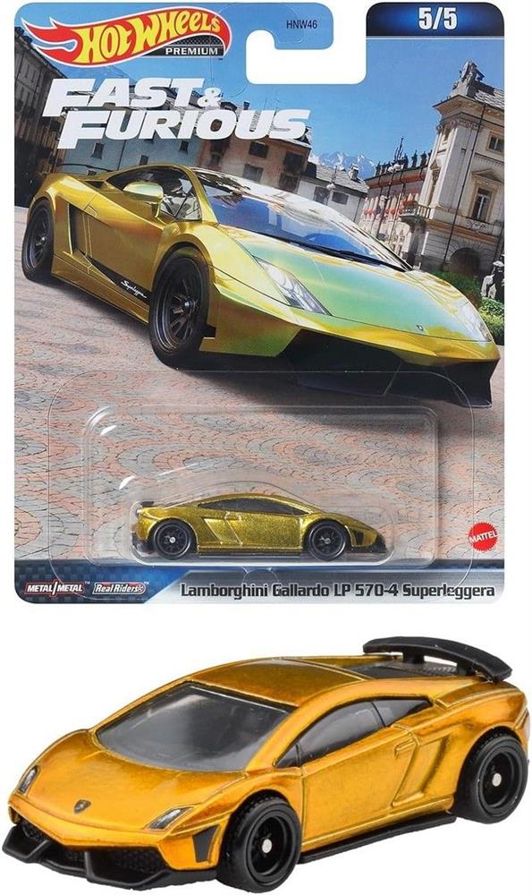 HW PREMIUM LAMBORGHINI GALLARDO F&F: MINIATURA CARRO