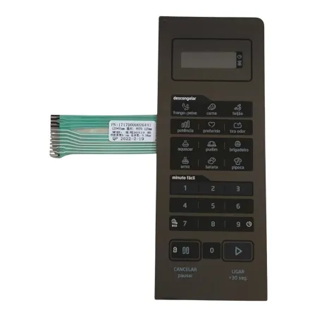 Membrana Painel de Comando Micro-ondas 127V 220V 27L 17170000A11693 Midea