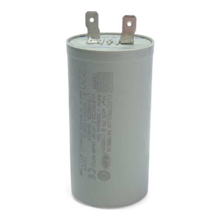 Capacitor 14MF/440VAC Lavadora Electrolux - LAC12 LAC13 LB12Q LBT12 | 41011195 | 64188839