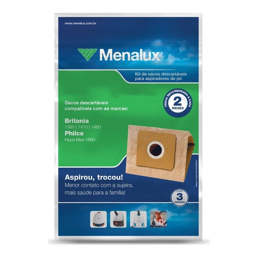 Kit 3 Saco de Pó para Aspirador Electrolux | 41044036 | A20811401