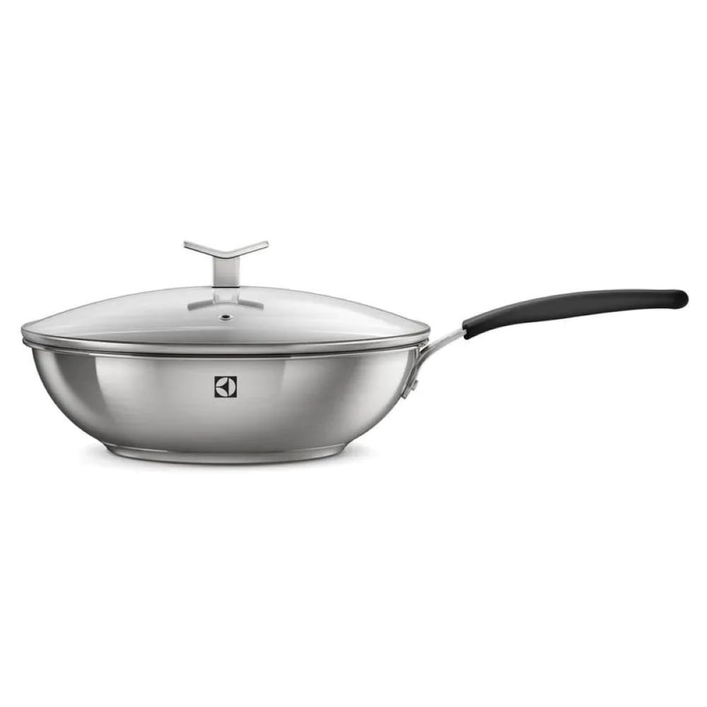 Panela Wok Aço Inox 28CM com Tampa Electrolux | 41050800 | A27480301