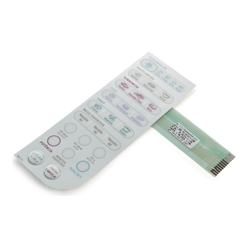 Membrana Painel Controle Micro-ondas Electrolux - MEF33 | 41078880 | 69580892