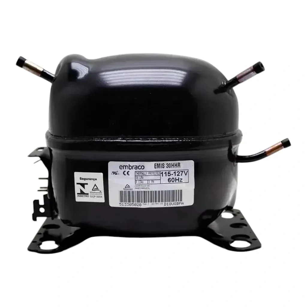 Compressor Embraco EMI 30HHR 1/10 HP R134A 127V W10375475 326015029 001015591 W10703384 Brastemp Consul