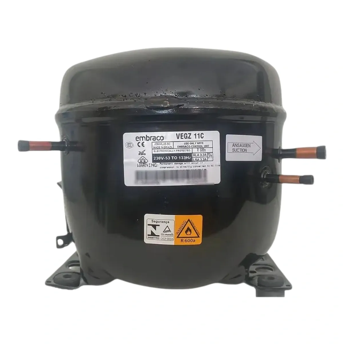Compressor Embraco VEGZ11C 115V-220V / 50-150HZ R600A W11459425 Brastemp Consul