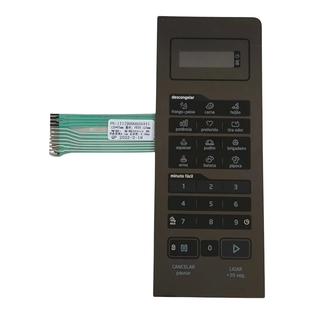 Membrana Painel de Comando Micro-ondas 127V 220V 27L 17170000A11693 Midea