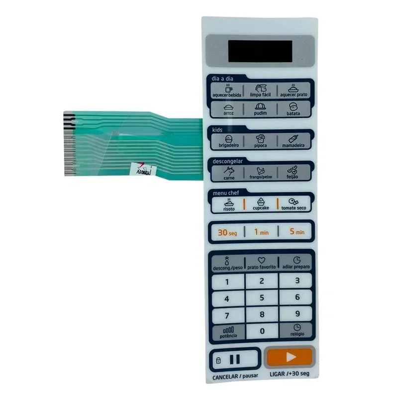 Membrana Teclado Comando 17170000A00057 Micro-ondas Midea ( VERIFICAR SUBSTITUTA 261400212050)